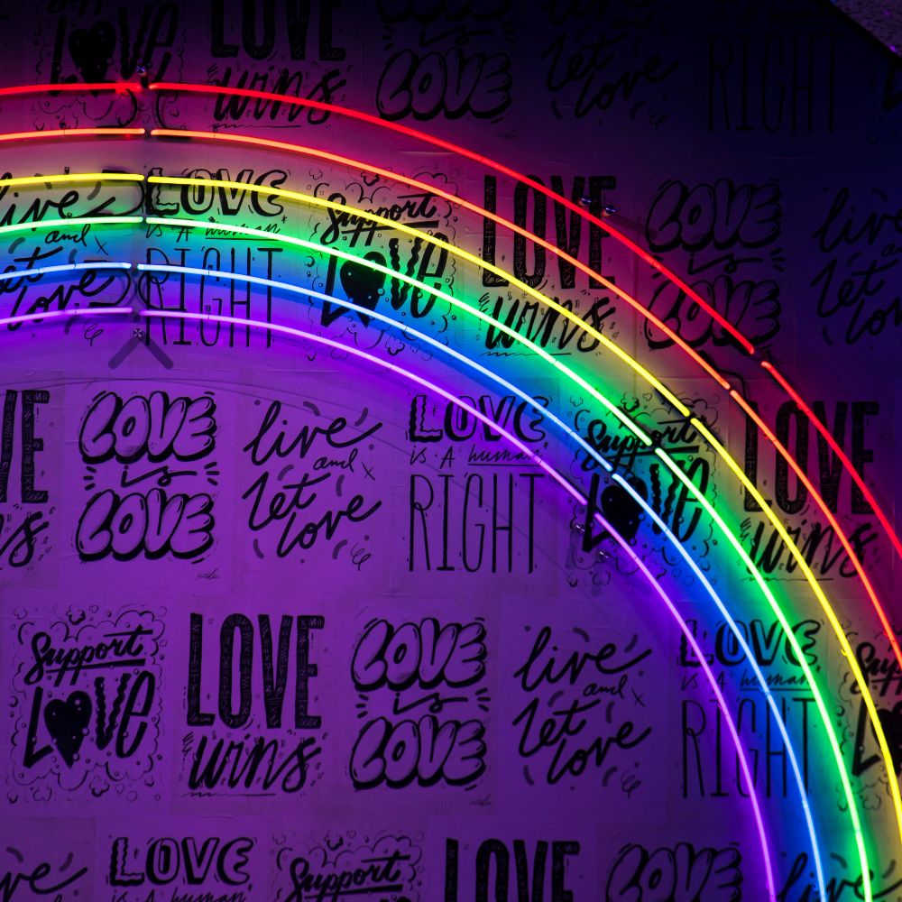 Rainbow neon sign